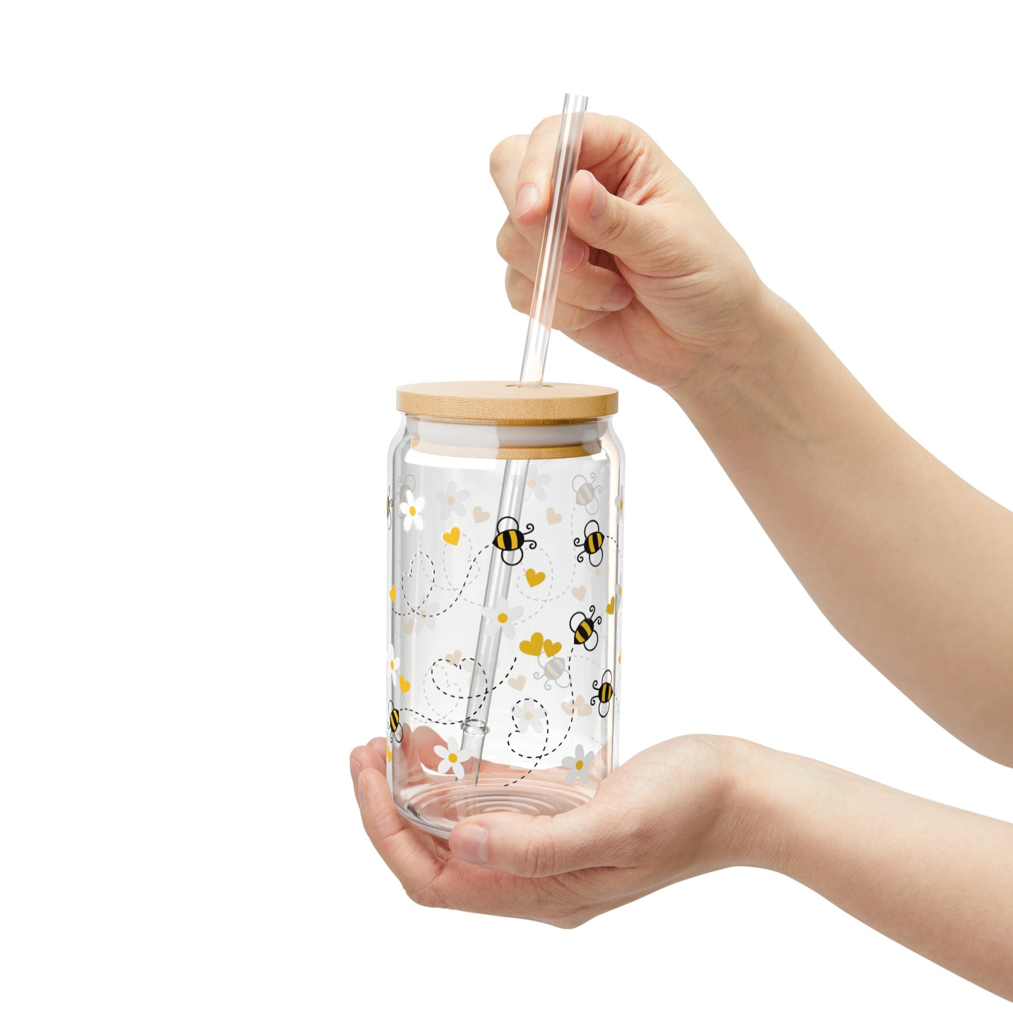 Bumblebee 16oz Glass Can