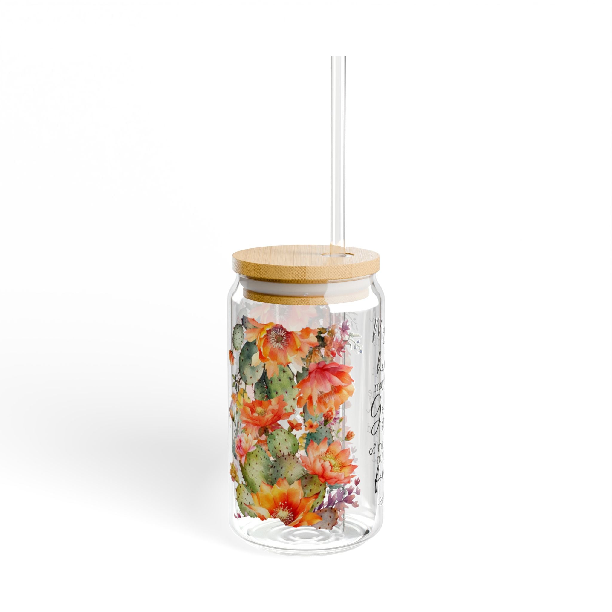 God Is The Strength 16oz Glass Can