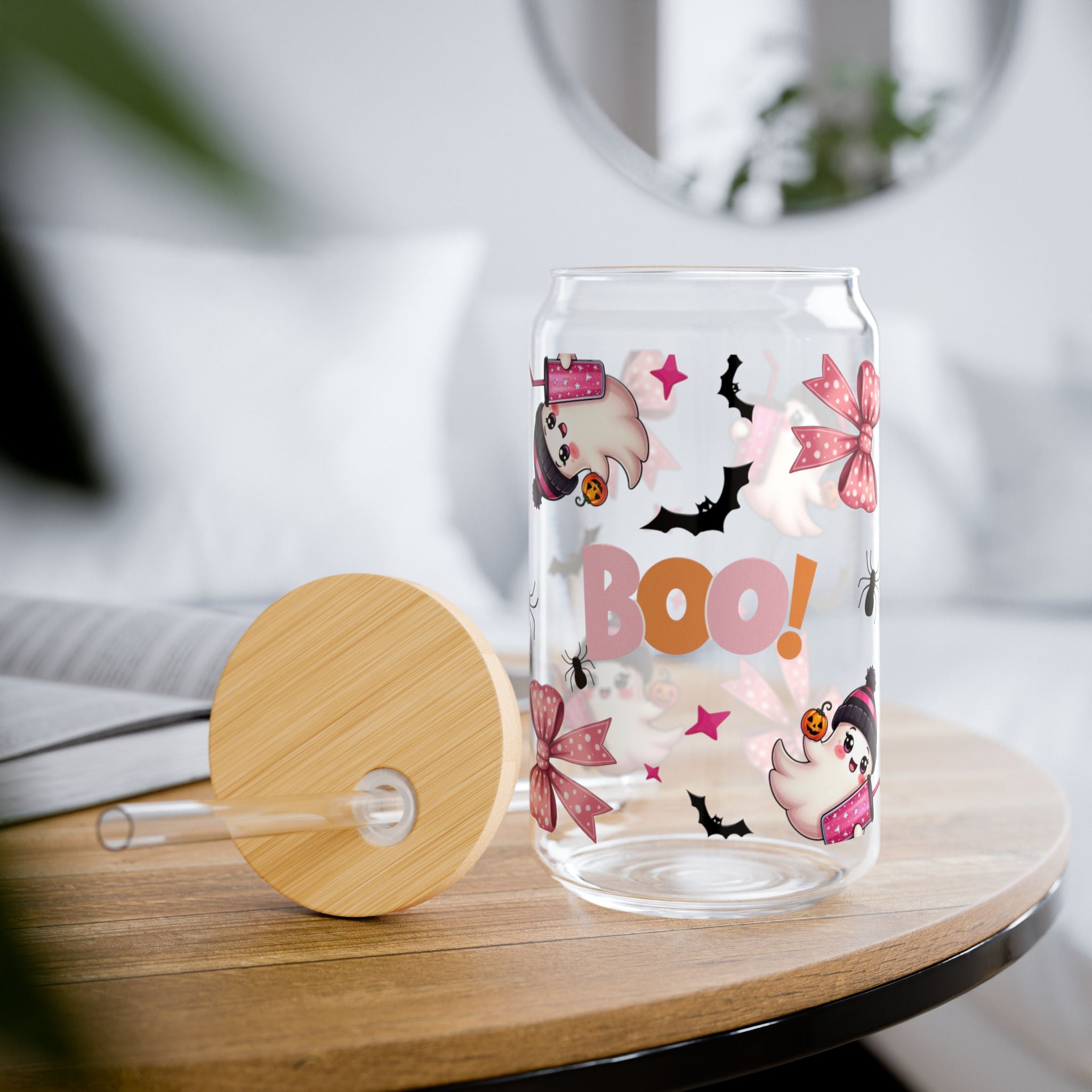 Boujee Ghost Halloween 16oz Glass Can