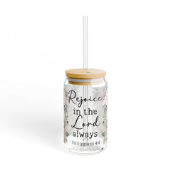 Rejoice In The Lord 16oz Glass Can