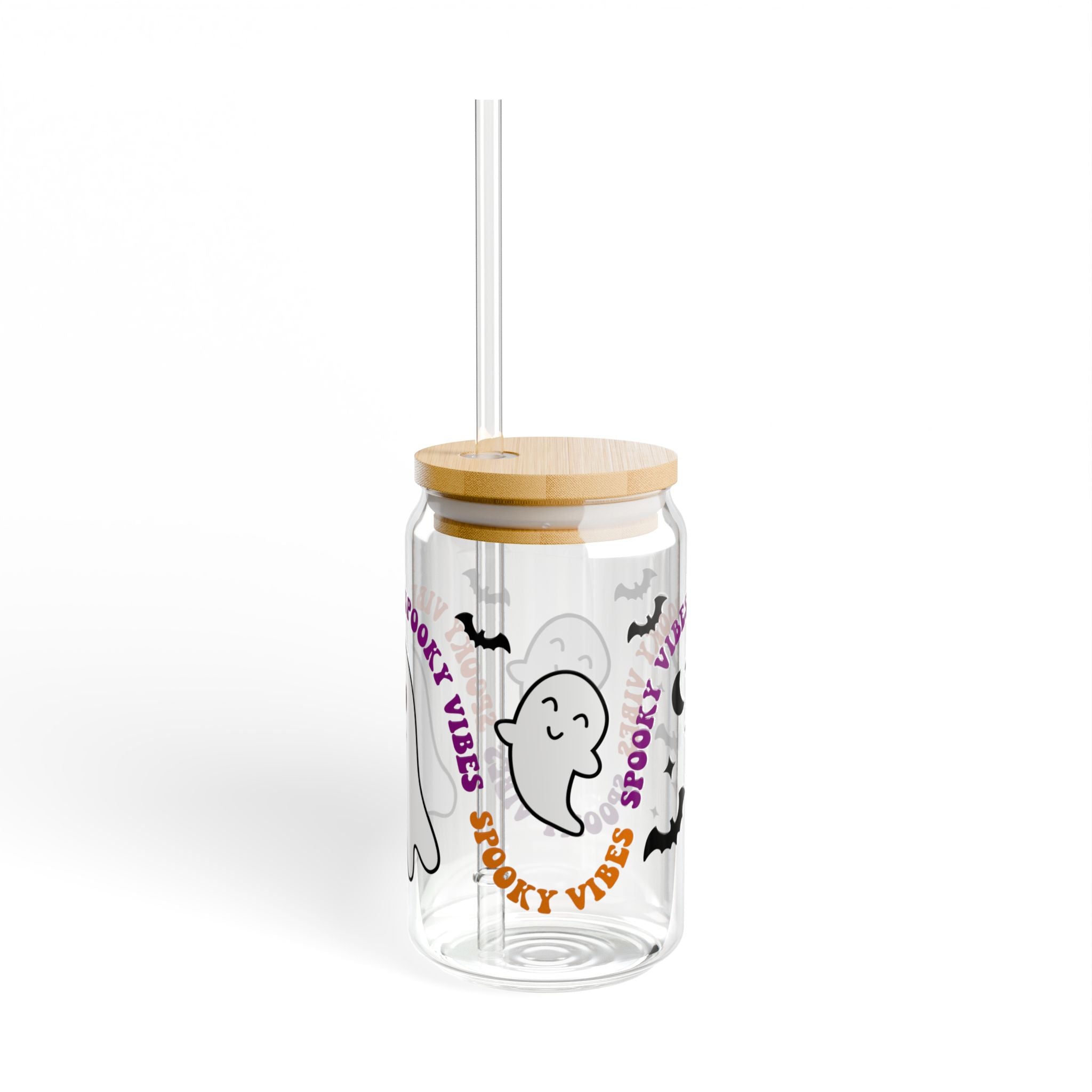 Spooky Vibes Halloween 16oz Glass Can