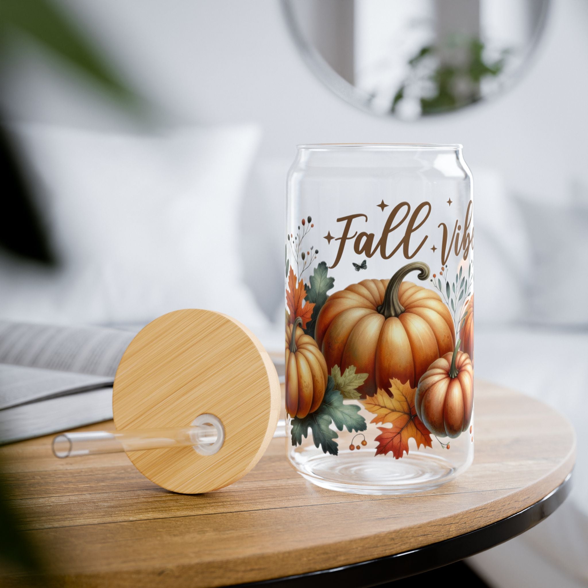 Fall Vibes 16oz Glass Can