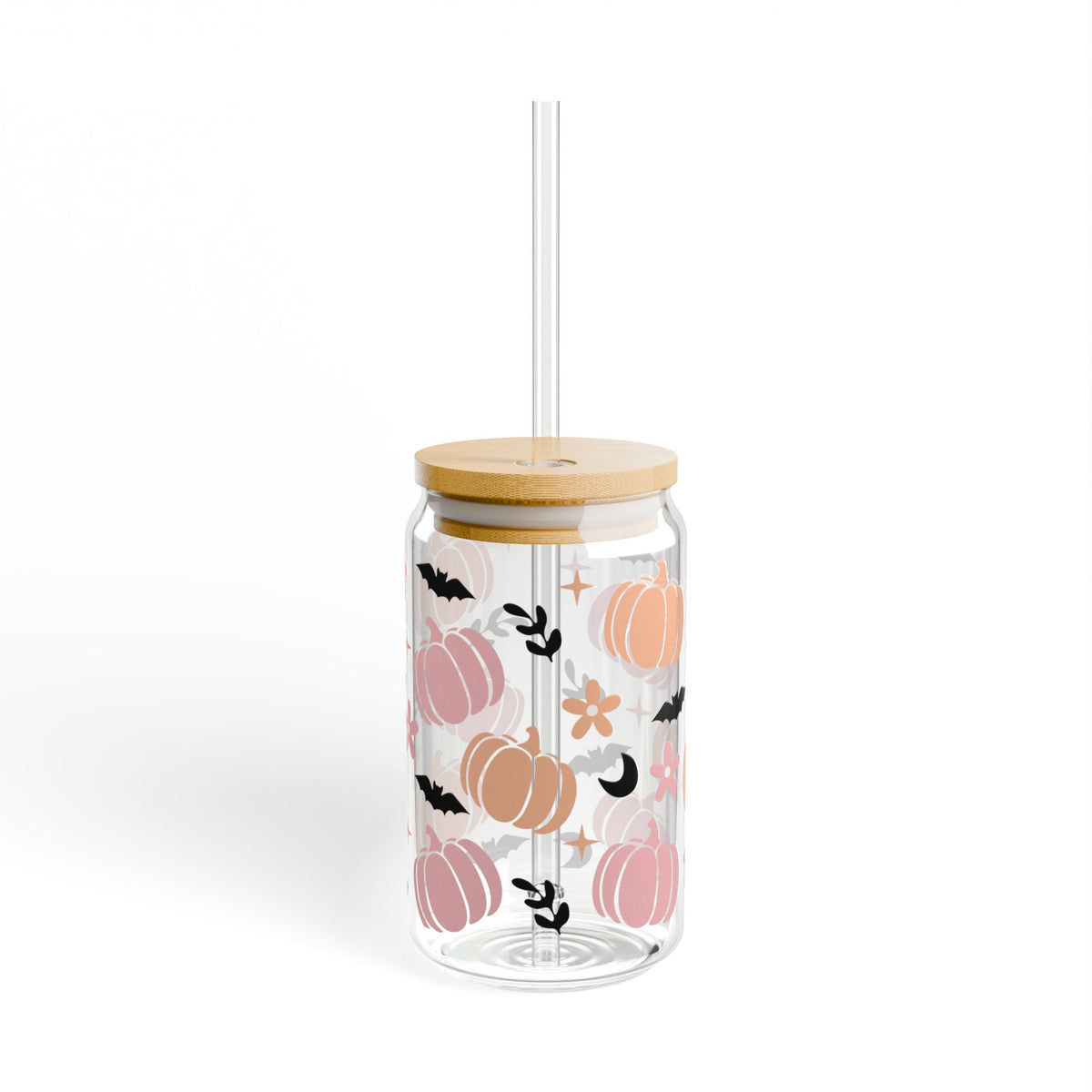 Boho Halloween 16oz Glass Can