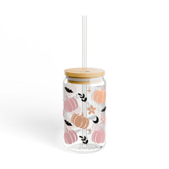Boho Halloween 16oz Glass Can