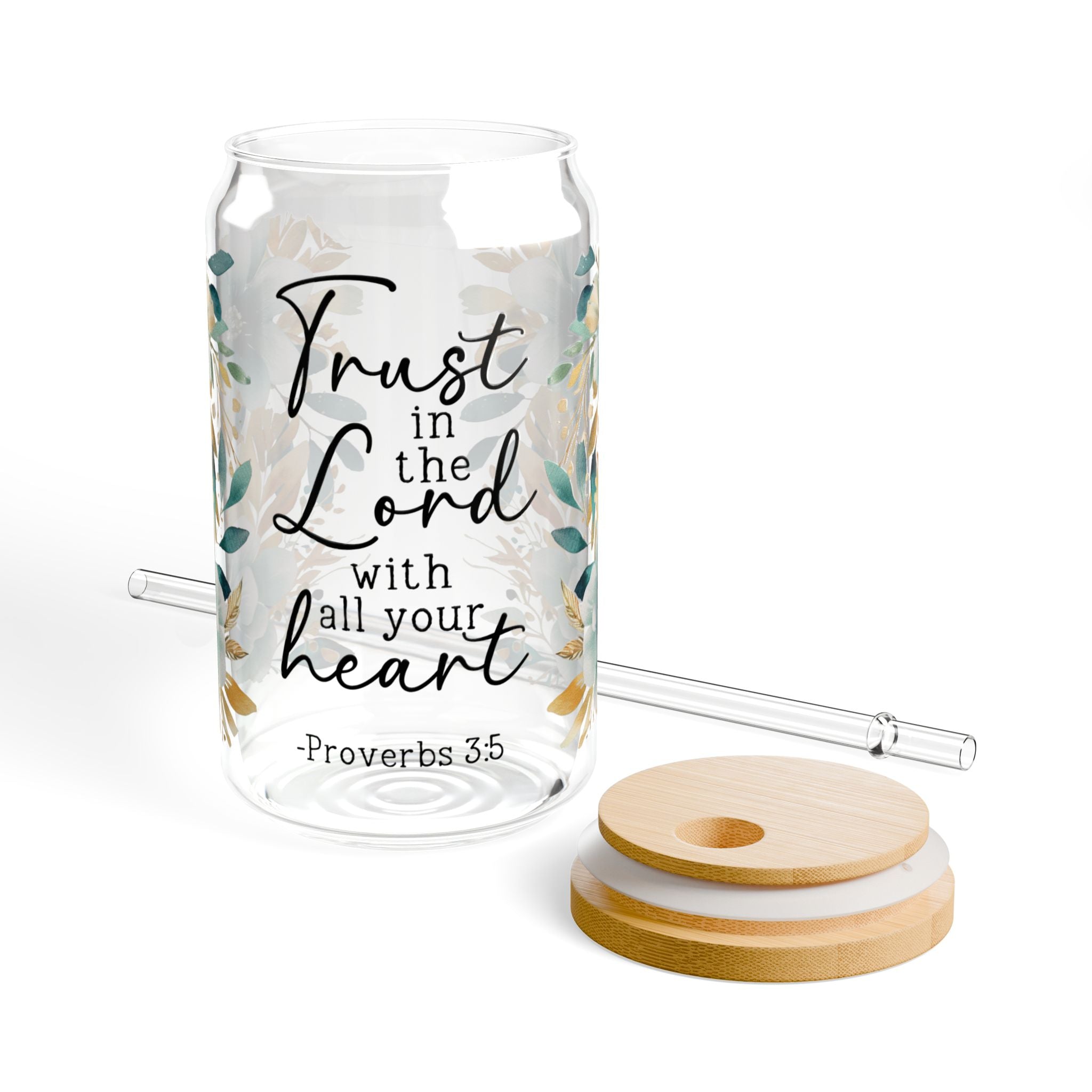 Trust In The Lord 16oz Glass Can