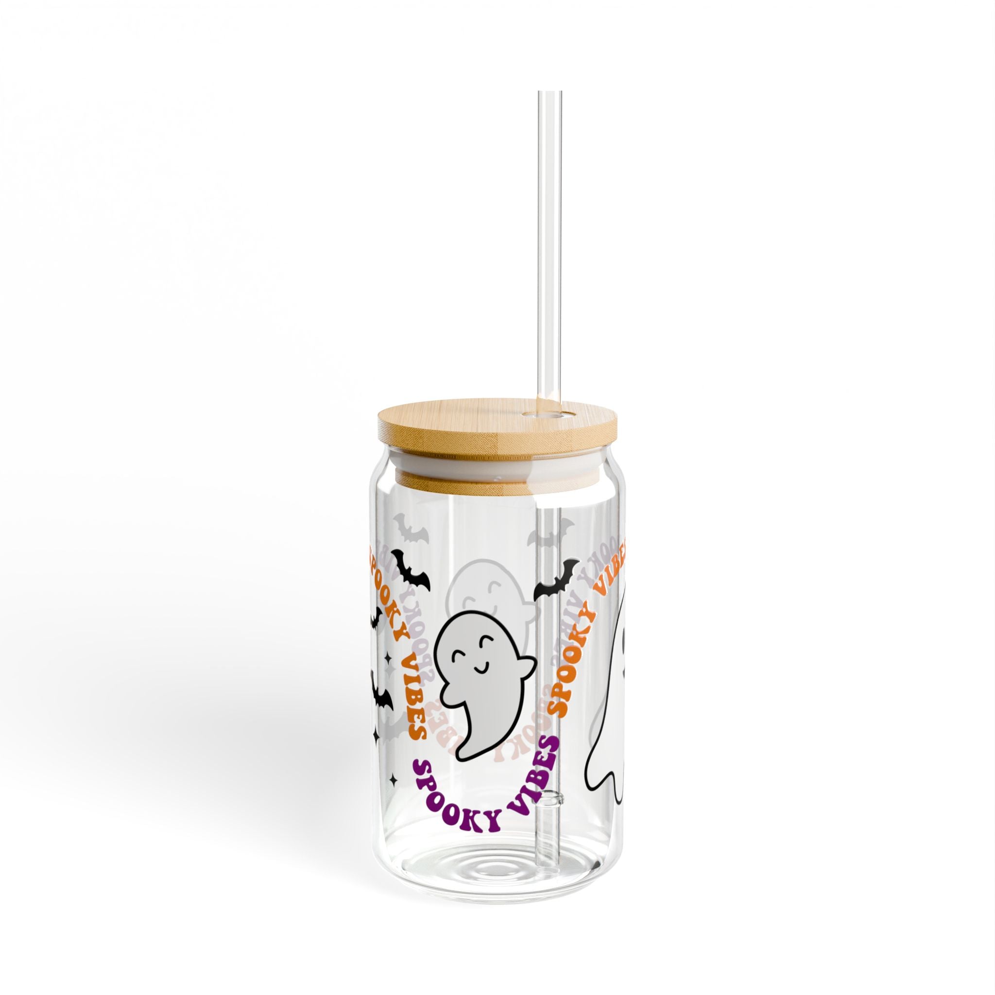 Spooky Vibes Halloween 16oz Glass Can