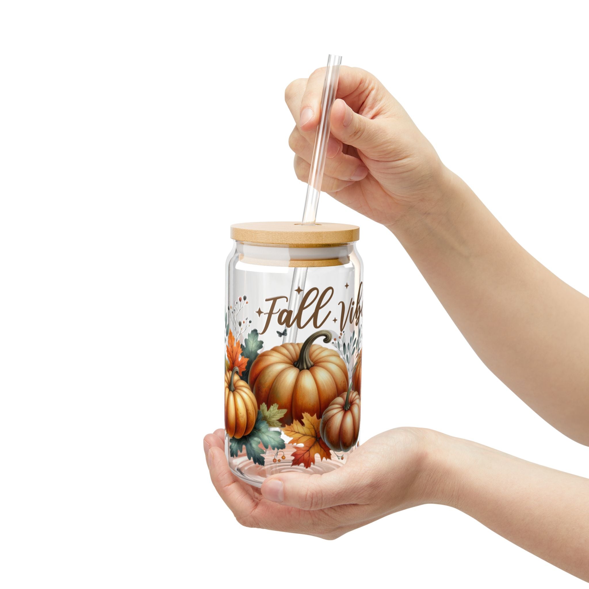 Fall Vibes 16oz Glass Can