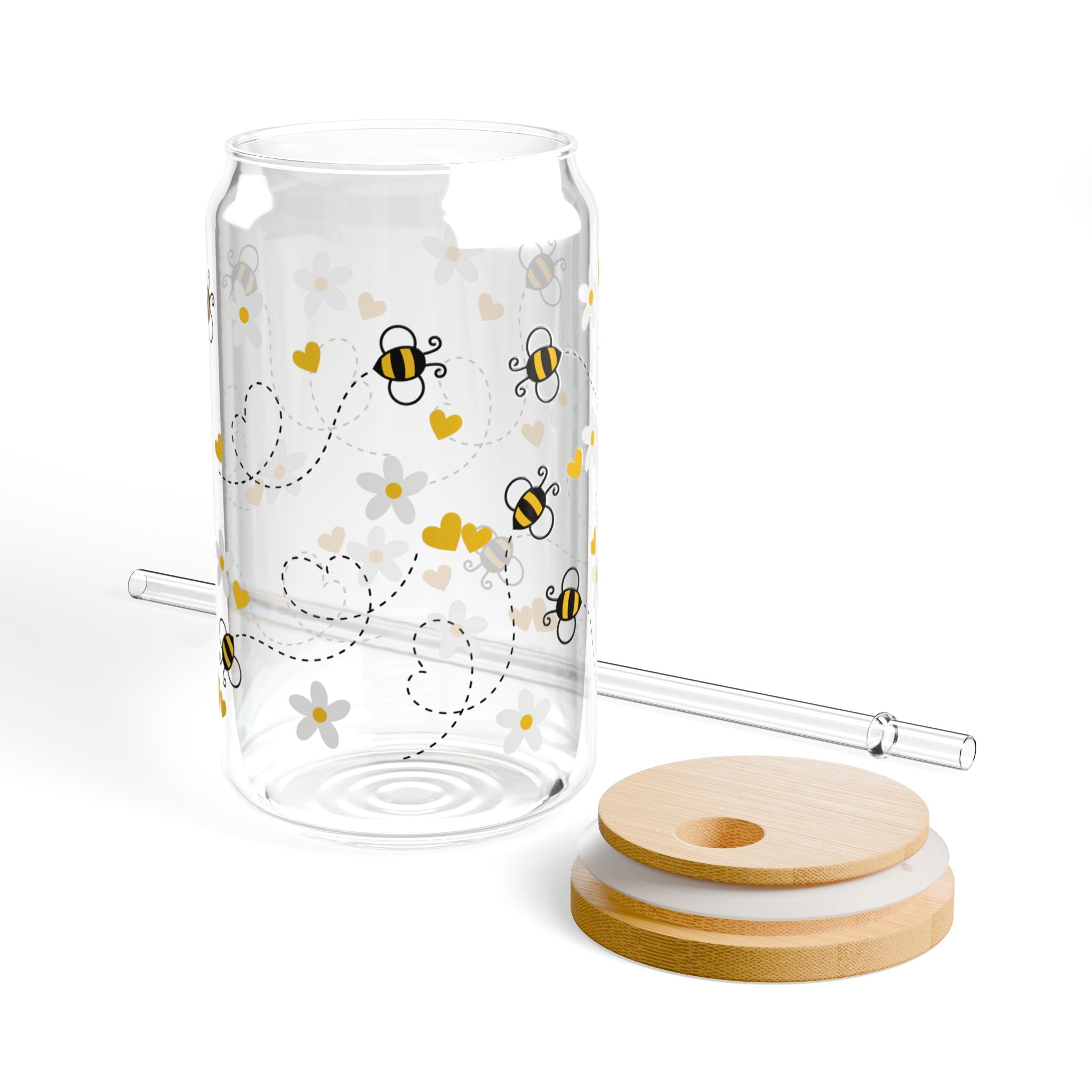Bumblebee 16oz Glass Can