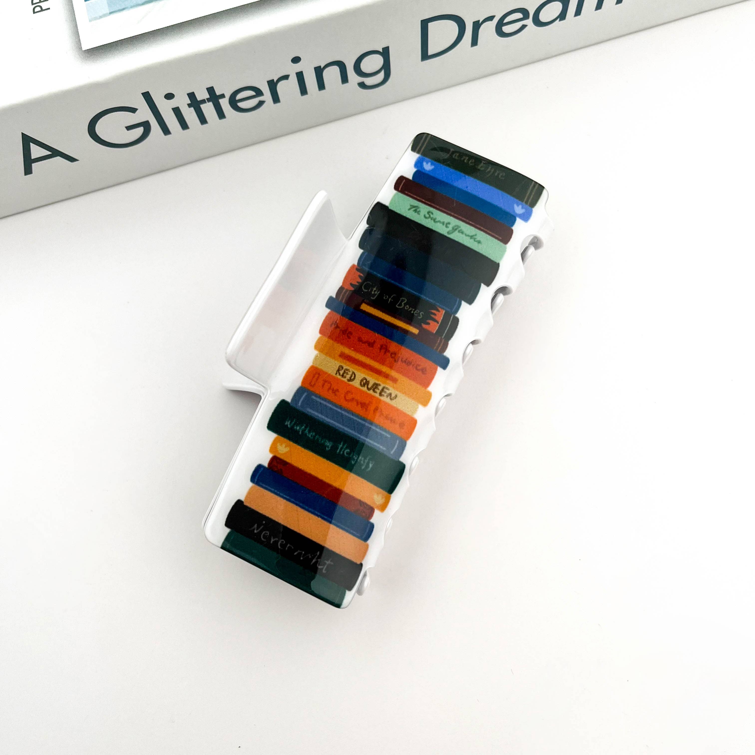 Colorful Stacked Books Hair Claw