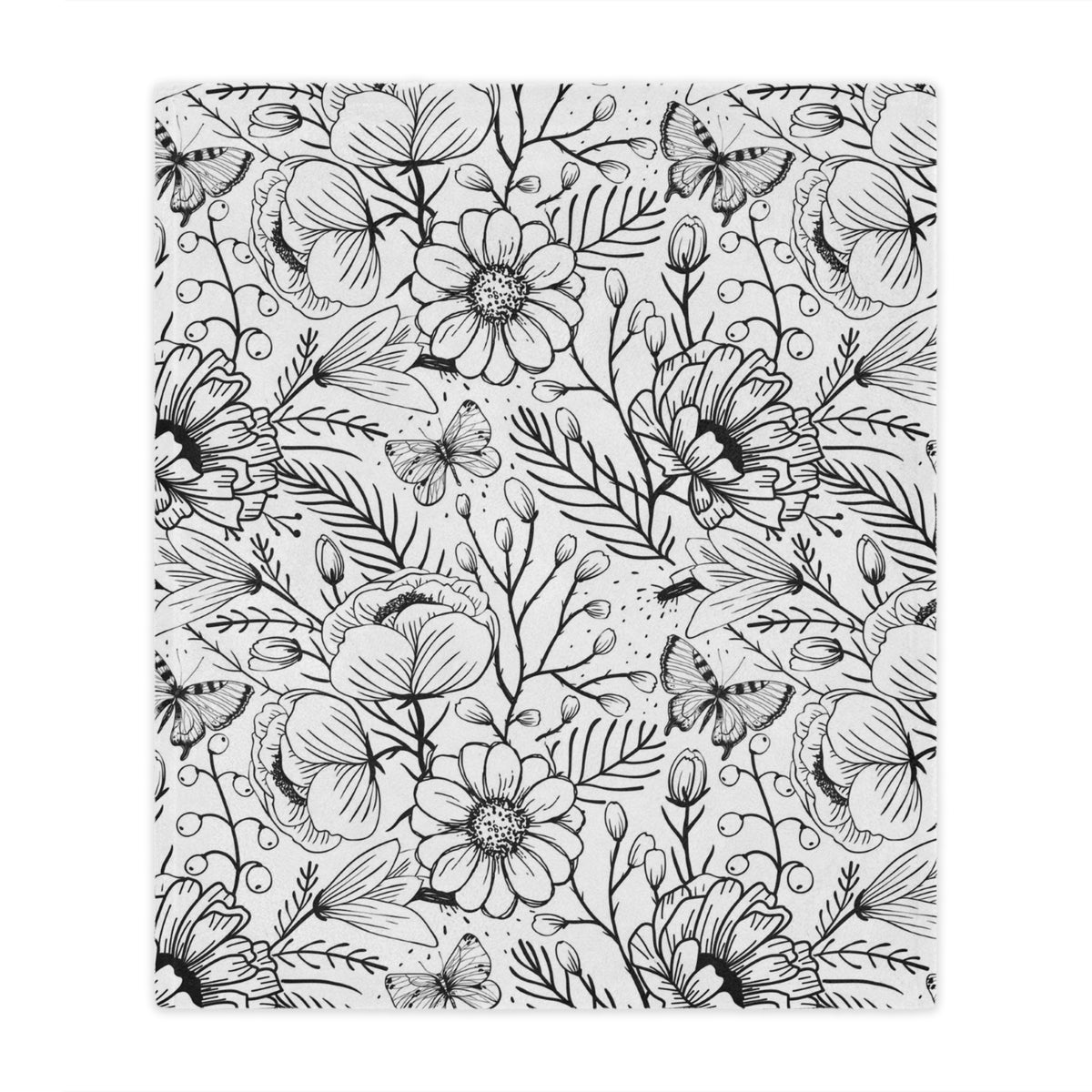 Noir Botanical Minky Blanket