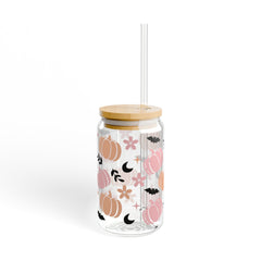 Boho Halloween 16oz Glass Can