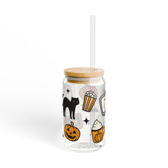 Retro Halloween 16oz Glass Can