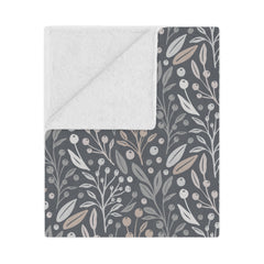 Neutral Botanical Minky Blanket