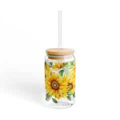 Sunflower 16oz Glass Can