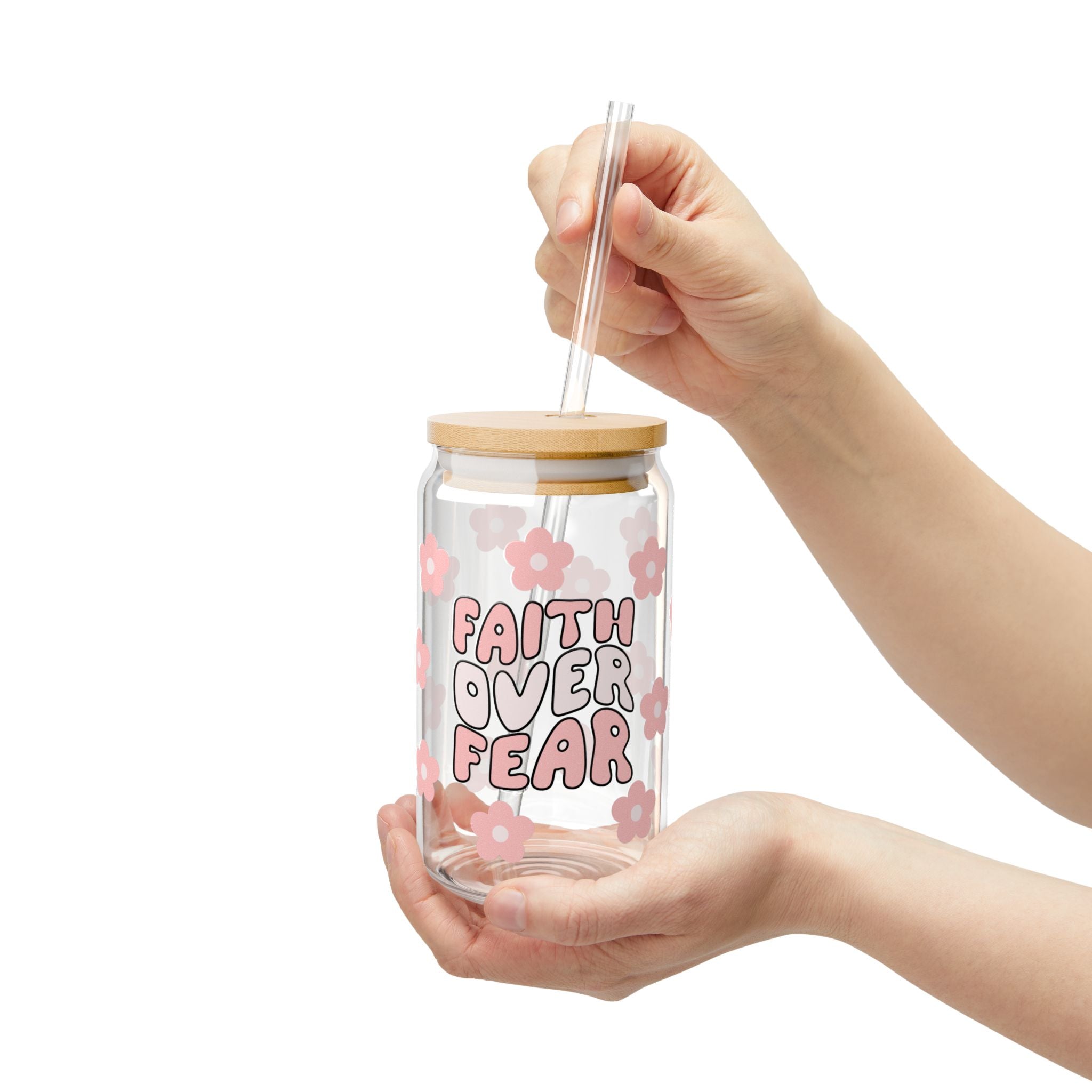 Faith Over Fear 16oz Glass Can