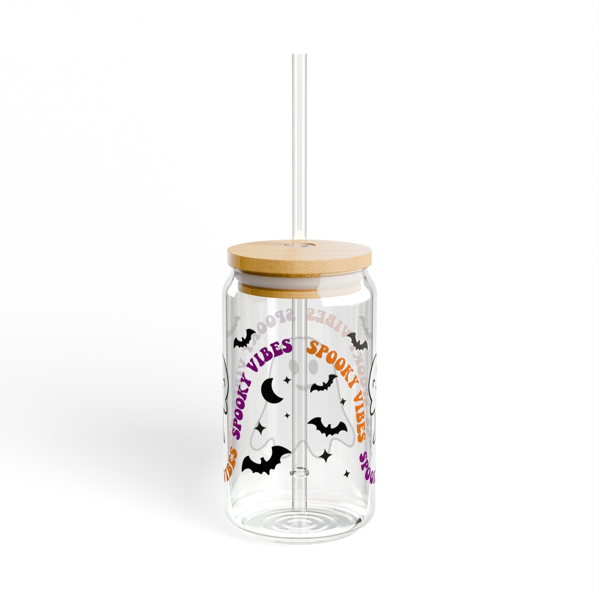 Spooky Vibes Halloween 16oz Glass Can