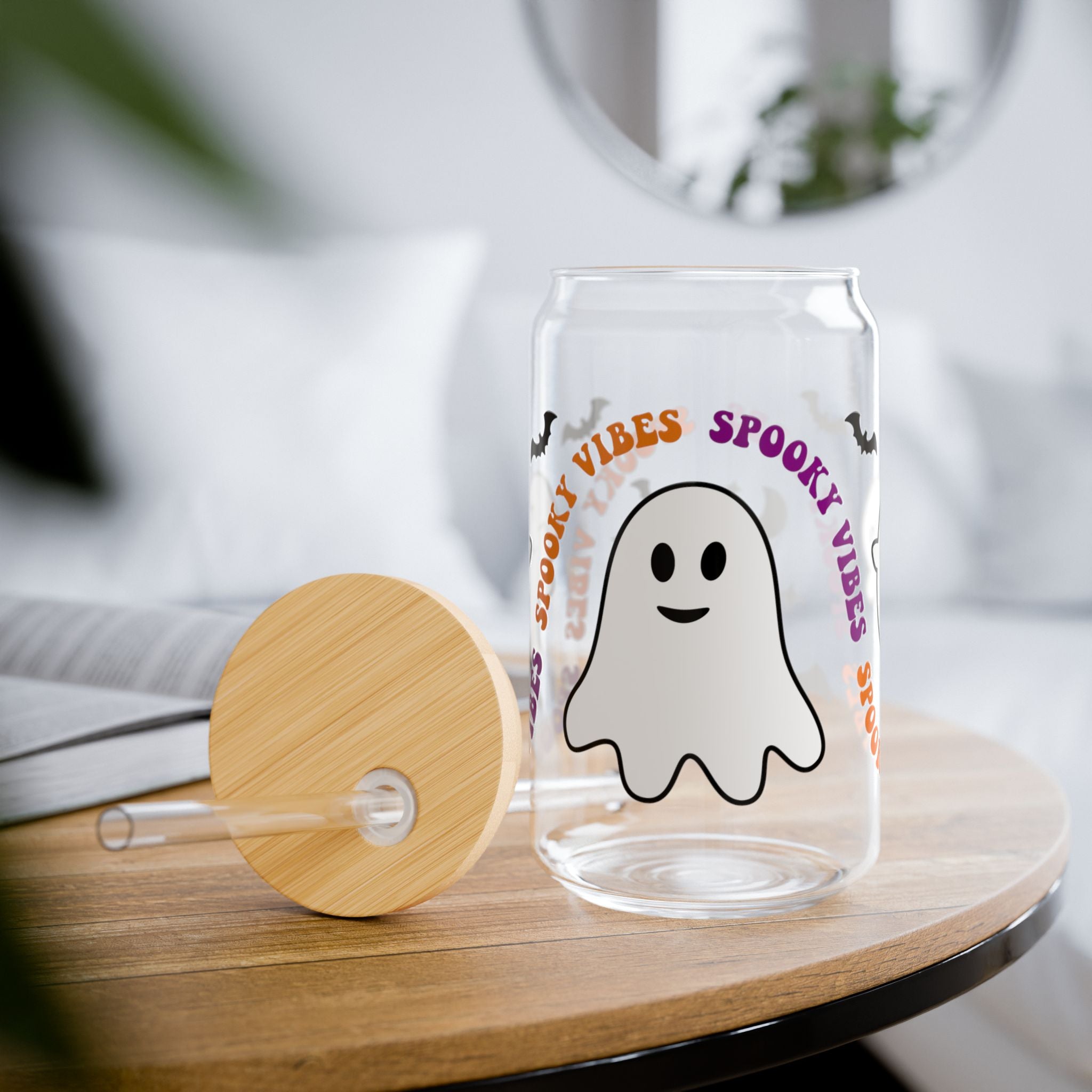 Spooky Vibes Halloween 16oz Glass Can