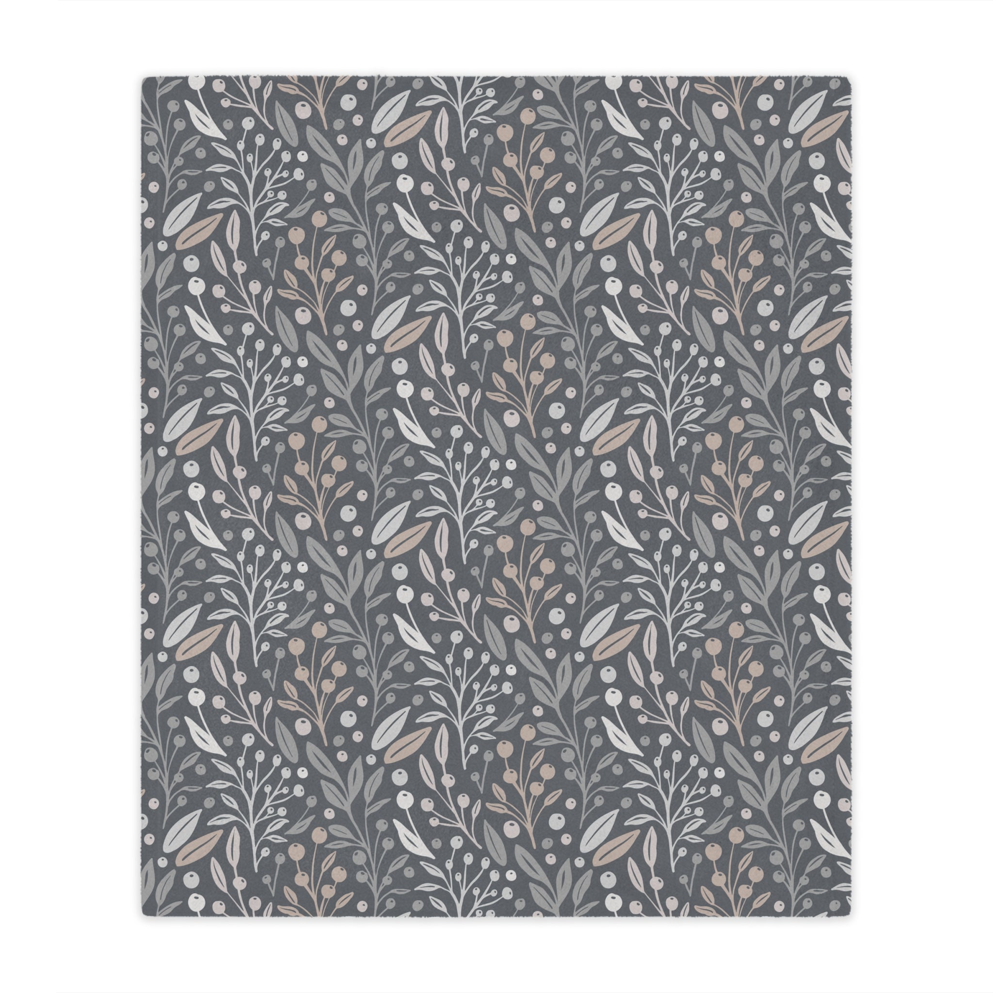 Neutral Botanical Minky Blanket