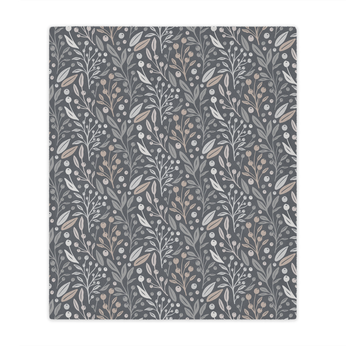 Neutral Botanical Minky Blanket