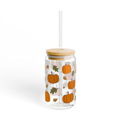 Fall Pumpkin 16oz Glass Can