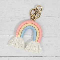 Boho Braided Rainbow Keychain