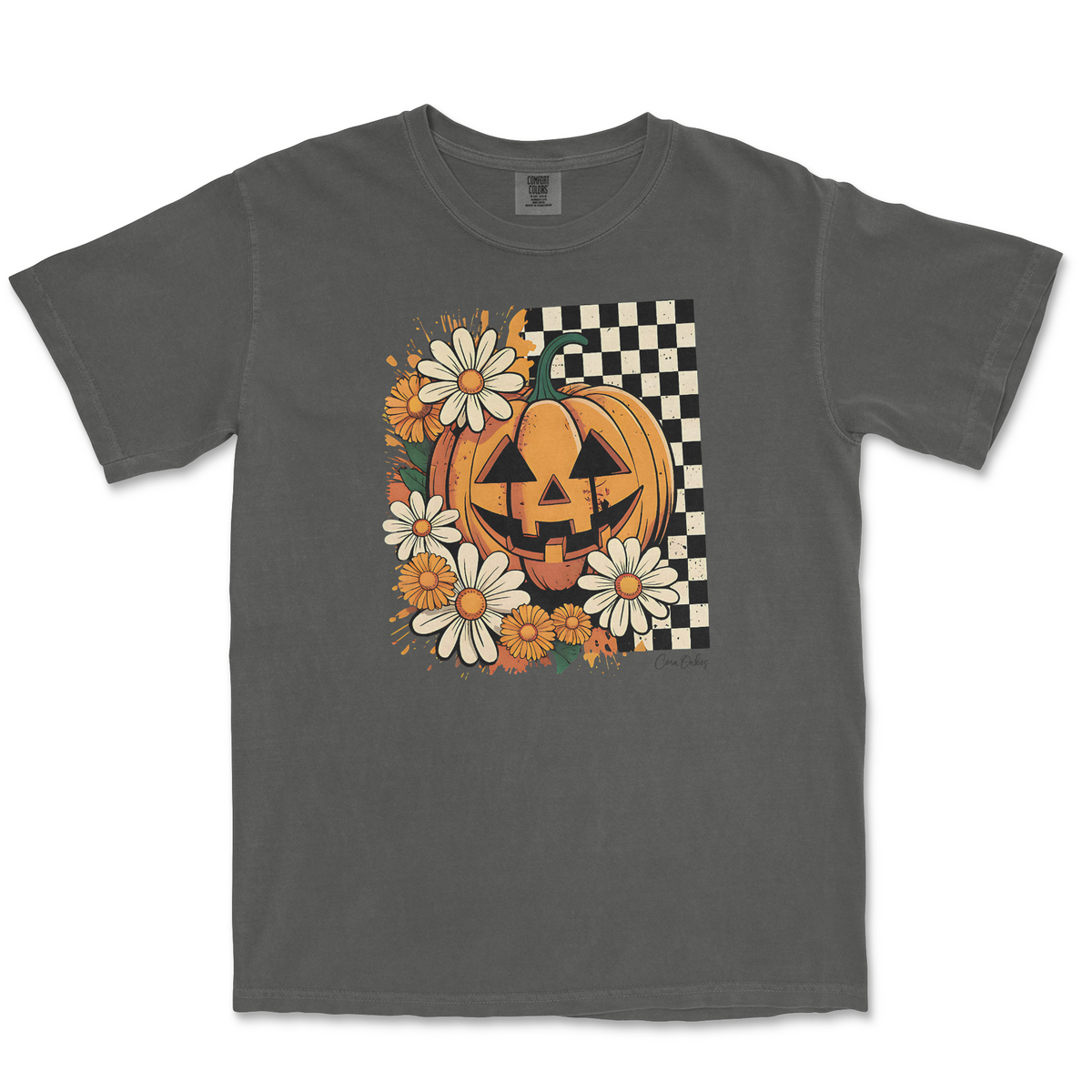 Floral Jack-O-Lantern Comfort Colors T-Shirt