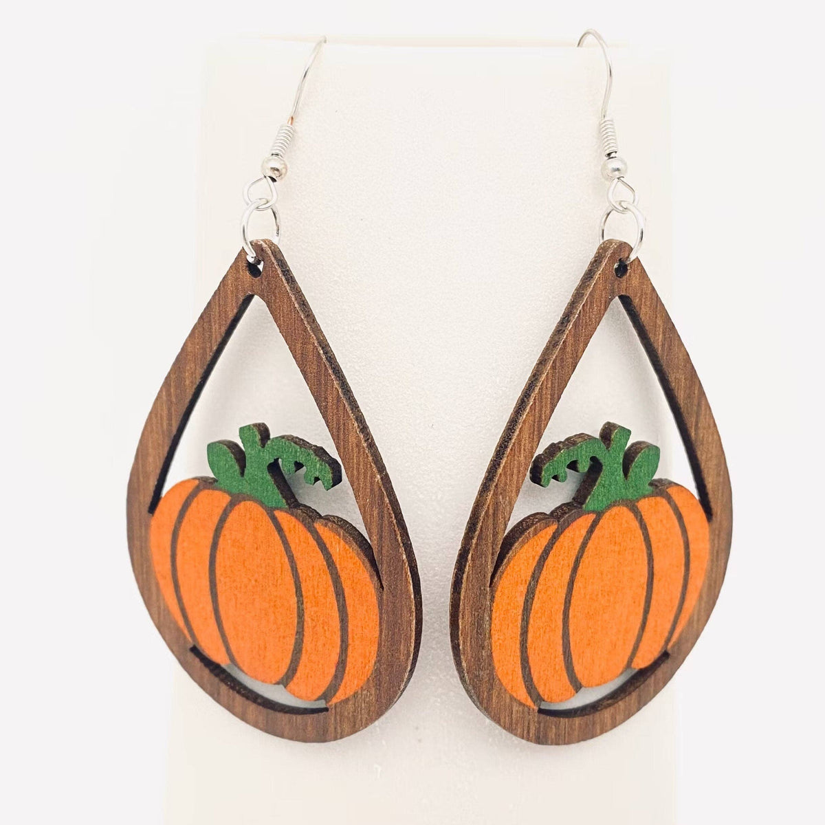 Pumpkin Wooden Dangle Earrings