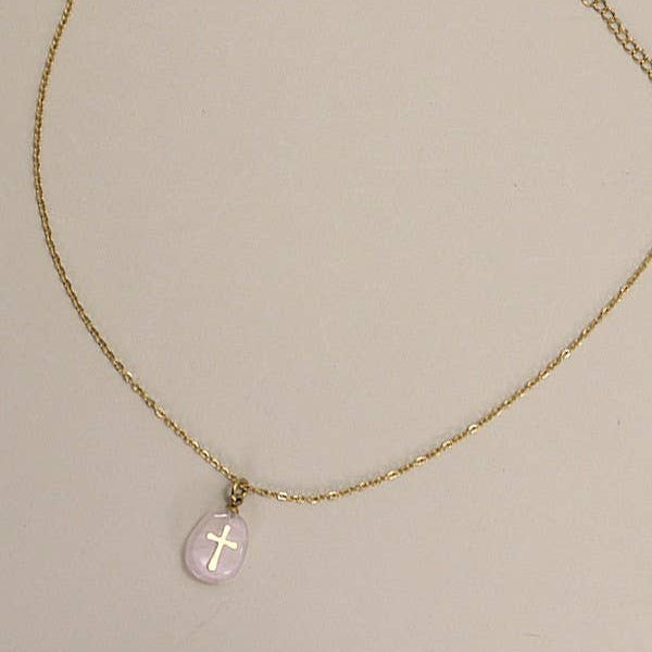 Rose Quartz Cross Necklace