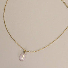 Rose Quartz Cross Necklace