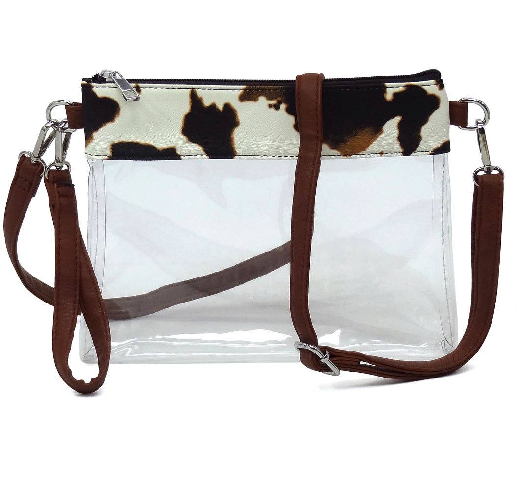 Monogrammed Game Day Clear Crossbody Clutch