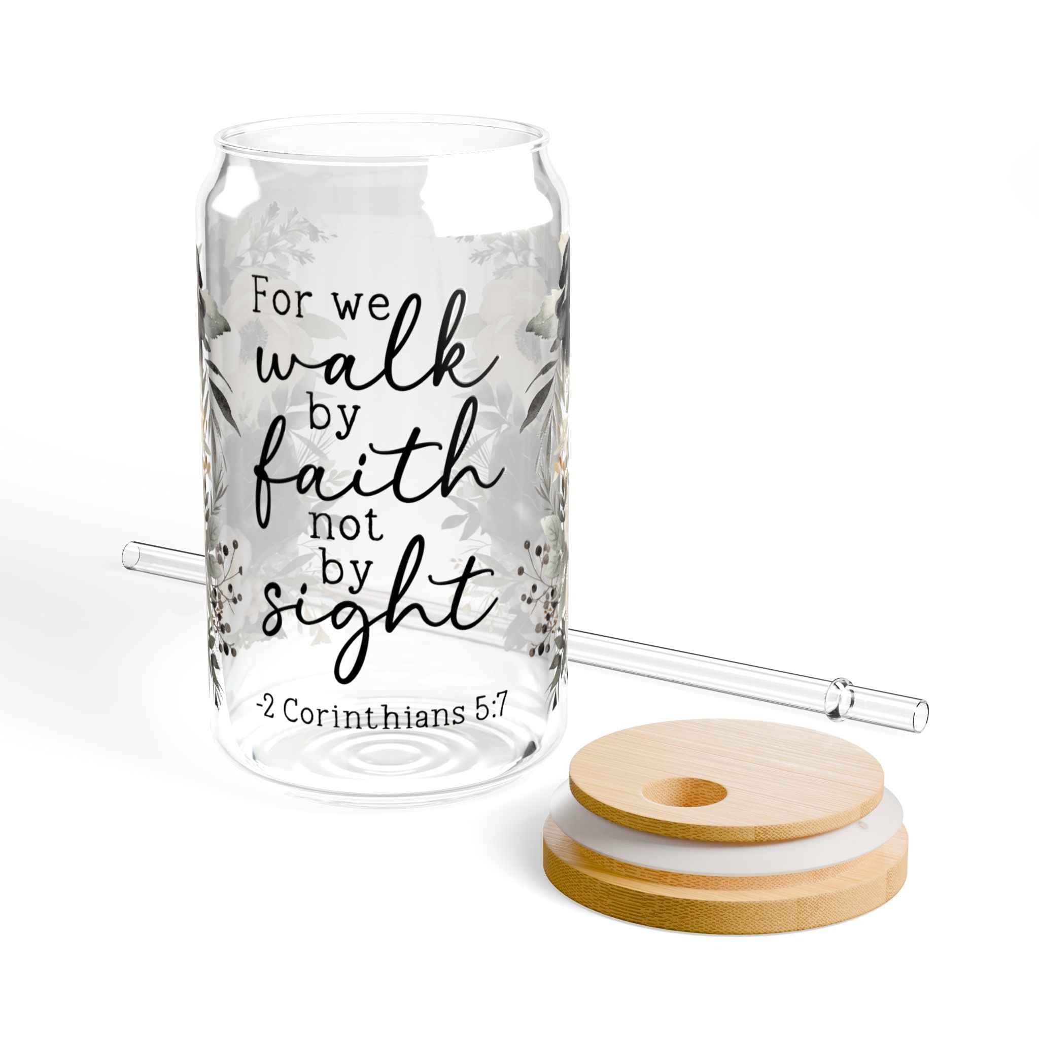 Walk By Faith 16oz Glass Can