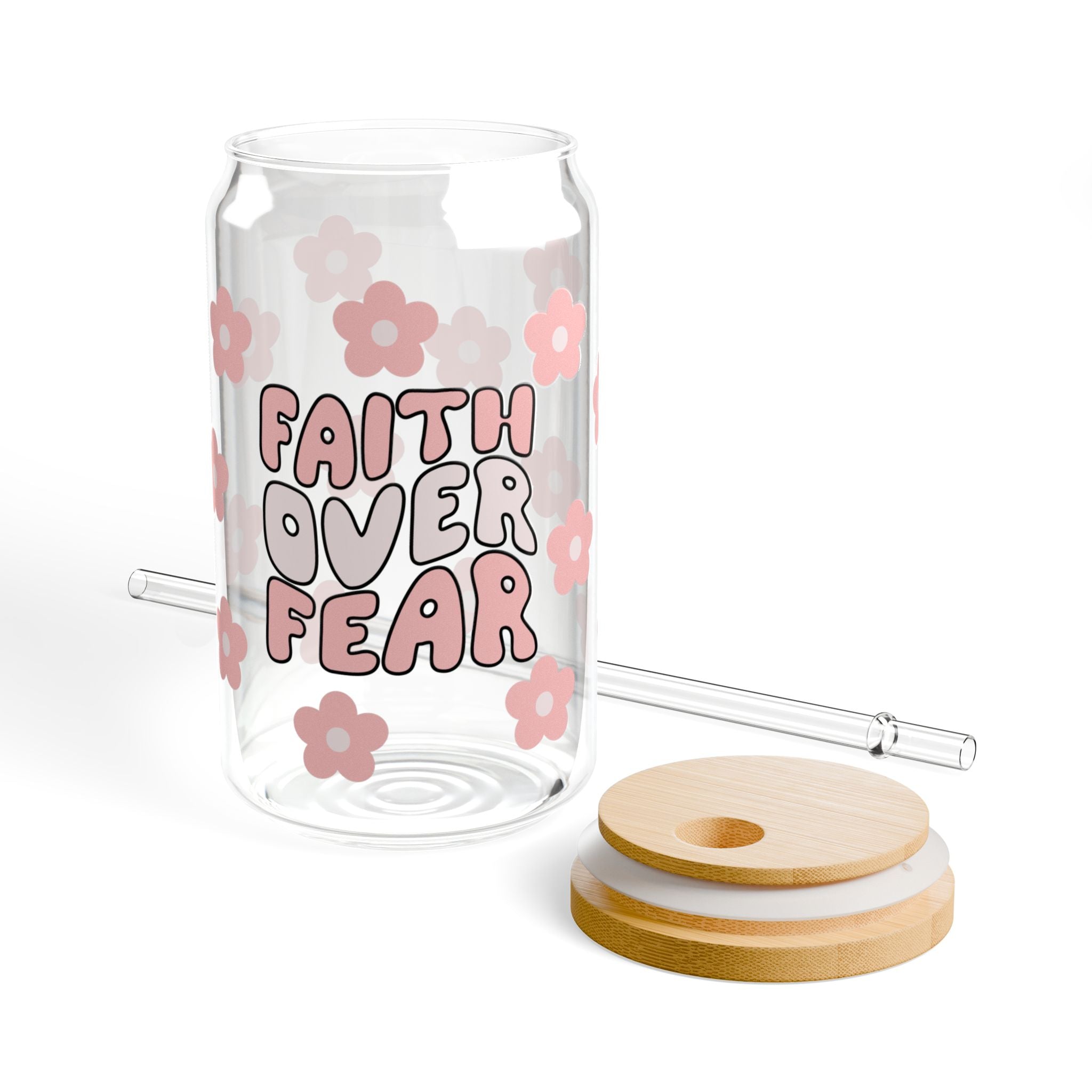 Faith Over Fear 16oz Glass Can