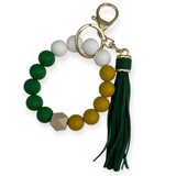 Game Day Wristlet Keychain - Green & Gold