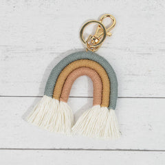 Boho Braided Rainbow Keychain