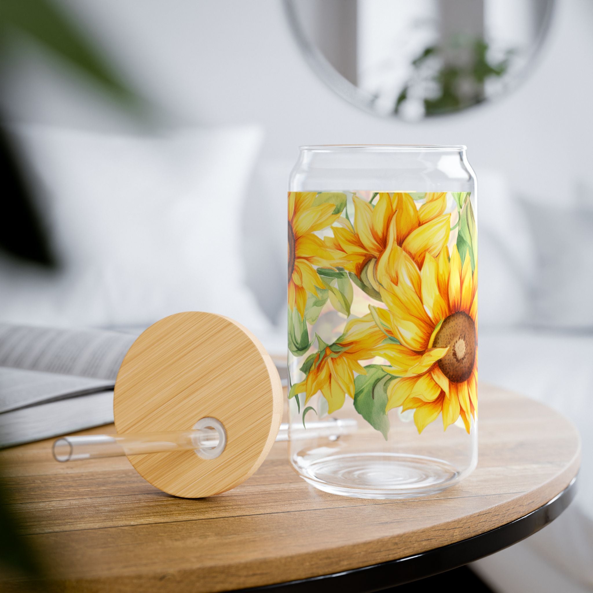 Sunflower 16oz Glass Can