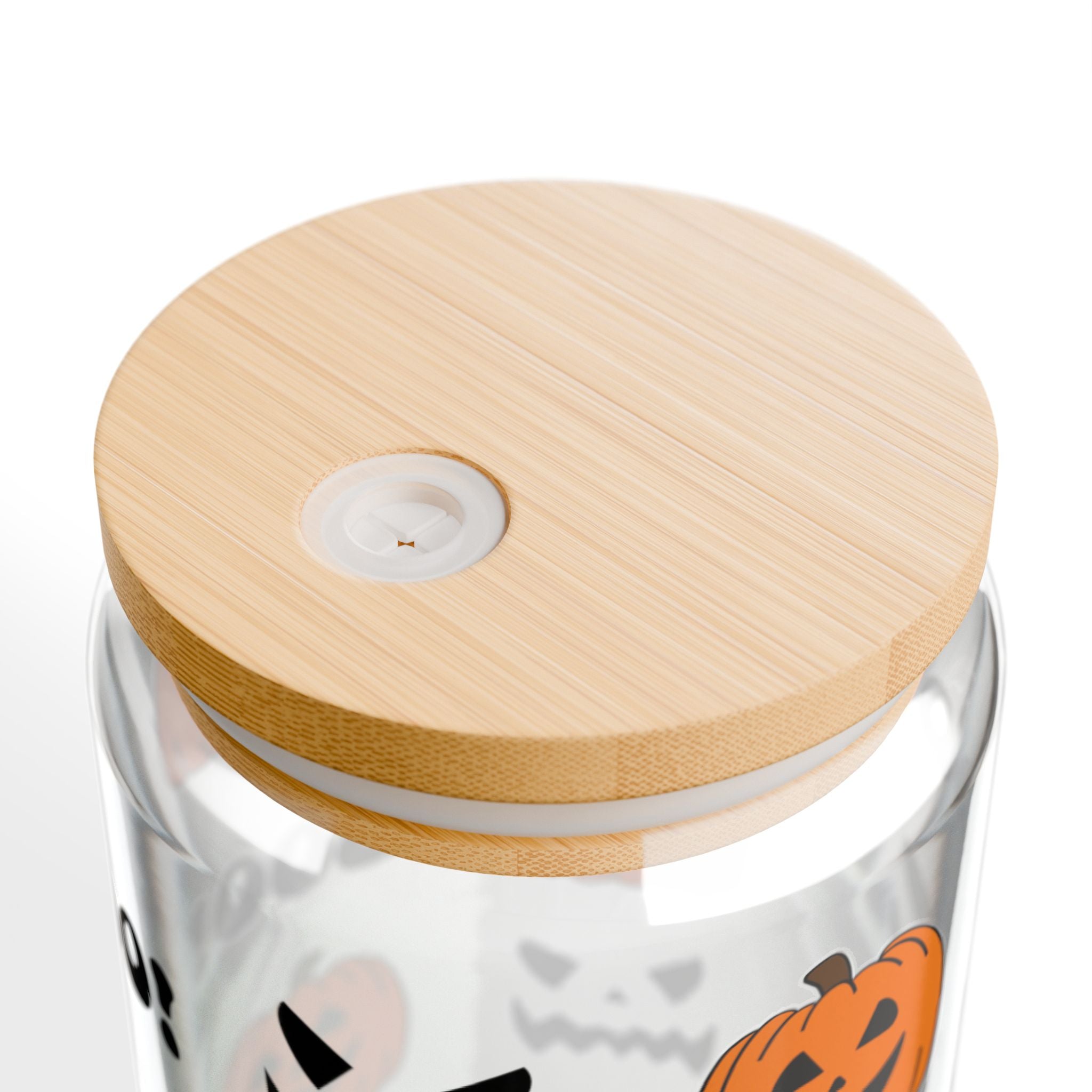 Jack-O-Lantern 16oz Glass Can