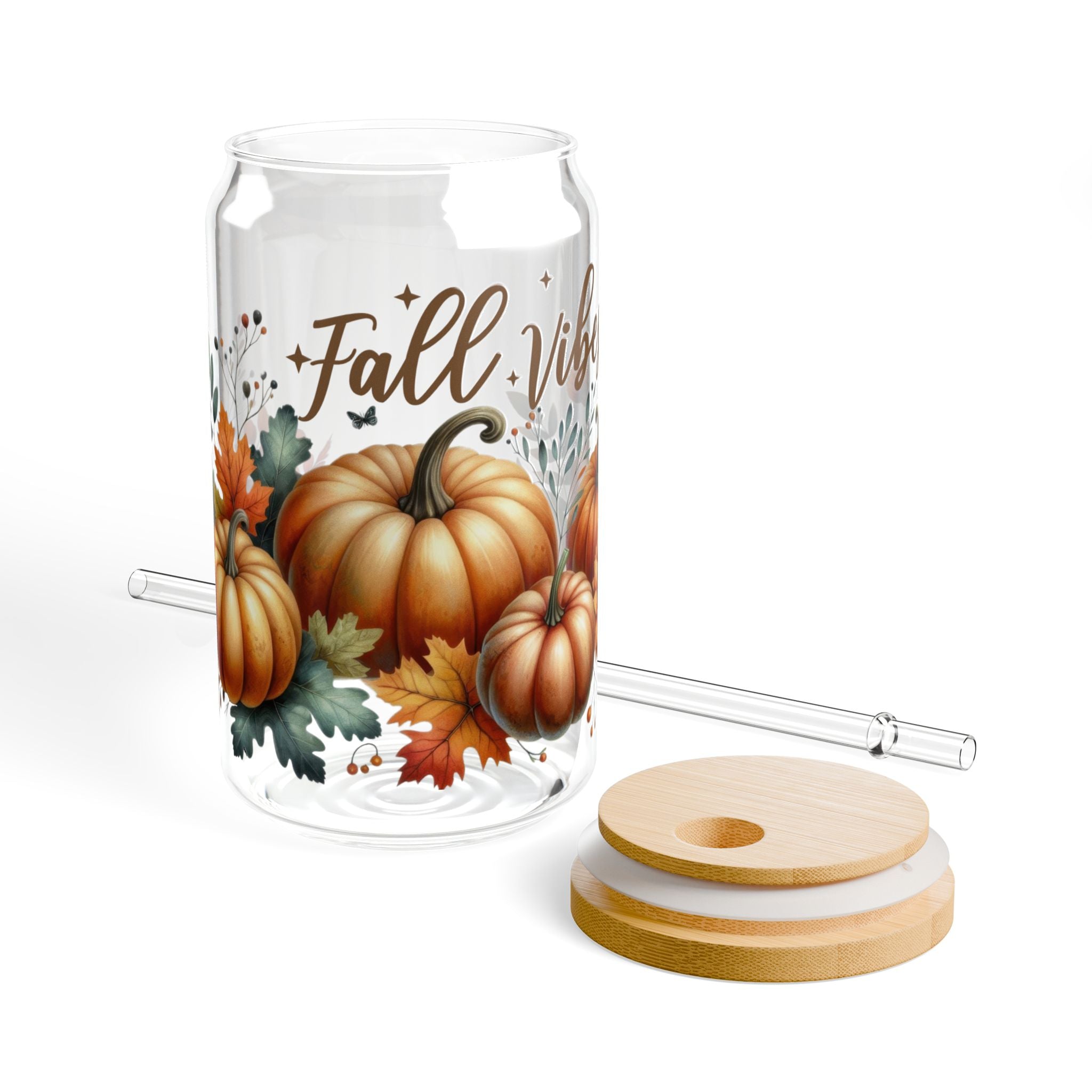Fall Vibes 16oz Glass Can