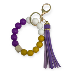 Wristlet Keychain | Game Day | Purple & Gold