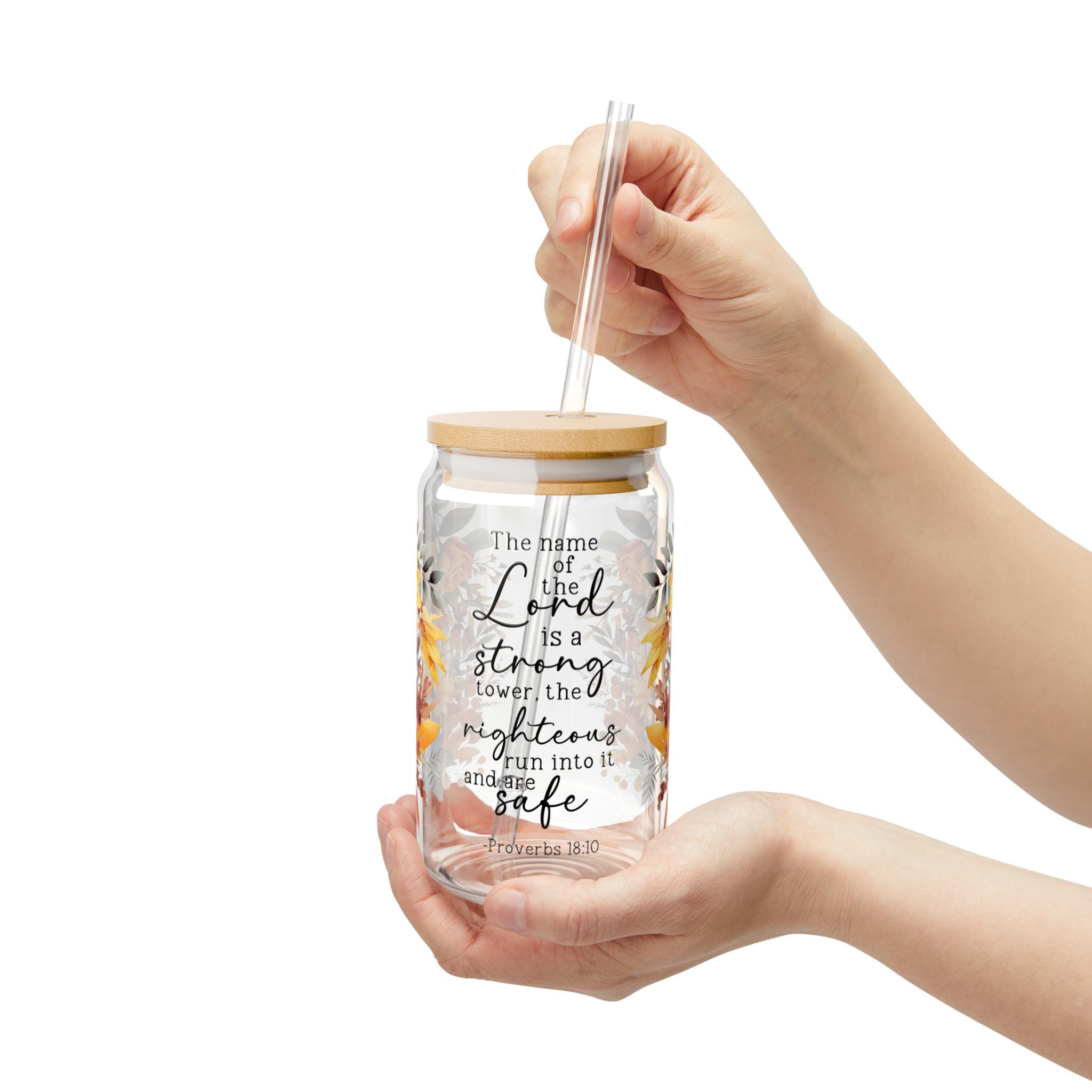 The Lord Is A Strong Tower 16oz Glass Can