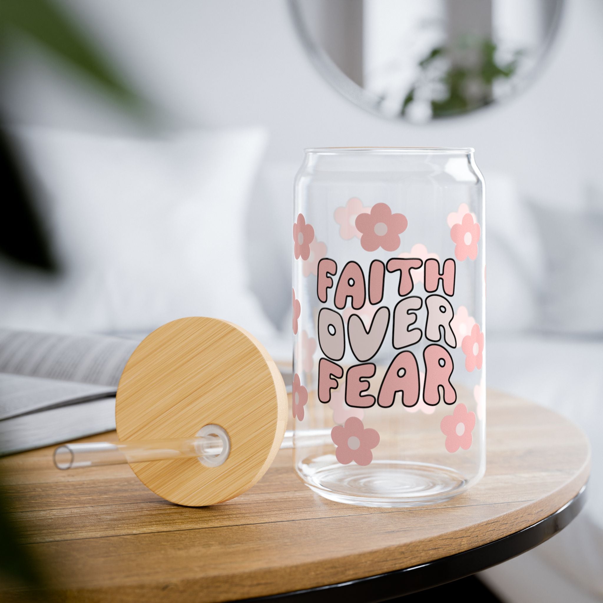 Faith Over Fear 16oz Glass Can