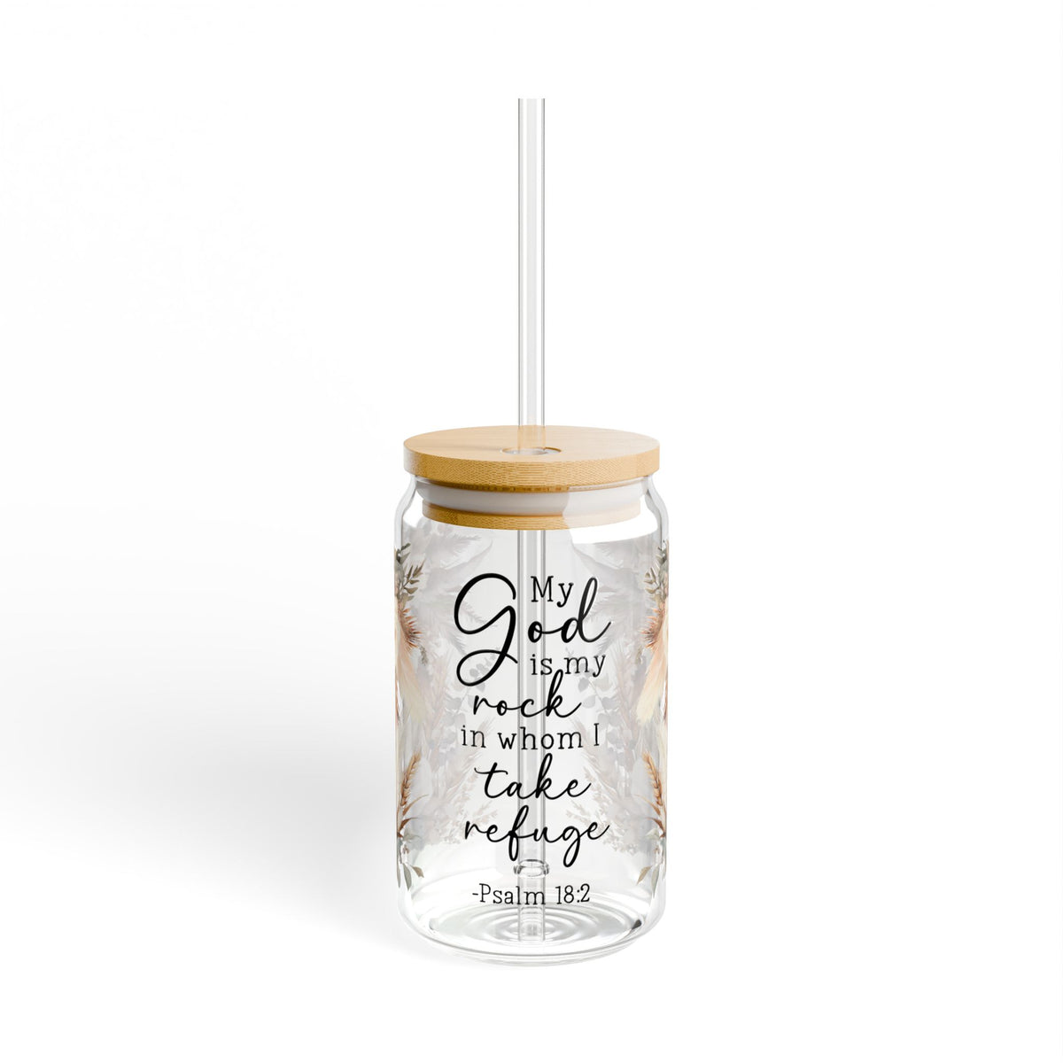 God Is My Rock 16oz Glass Can
