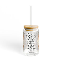 God Is My Rock 16oz Glass Can