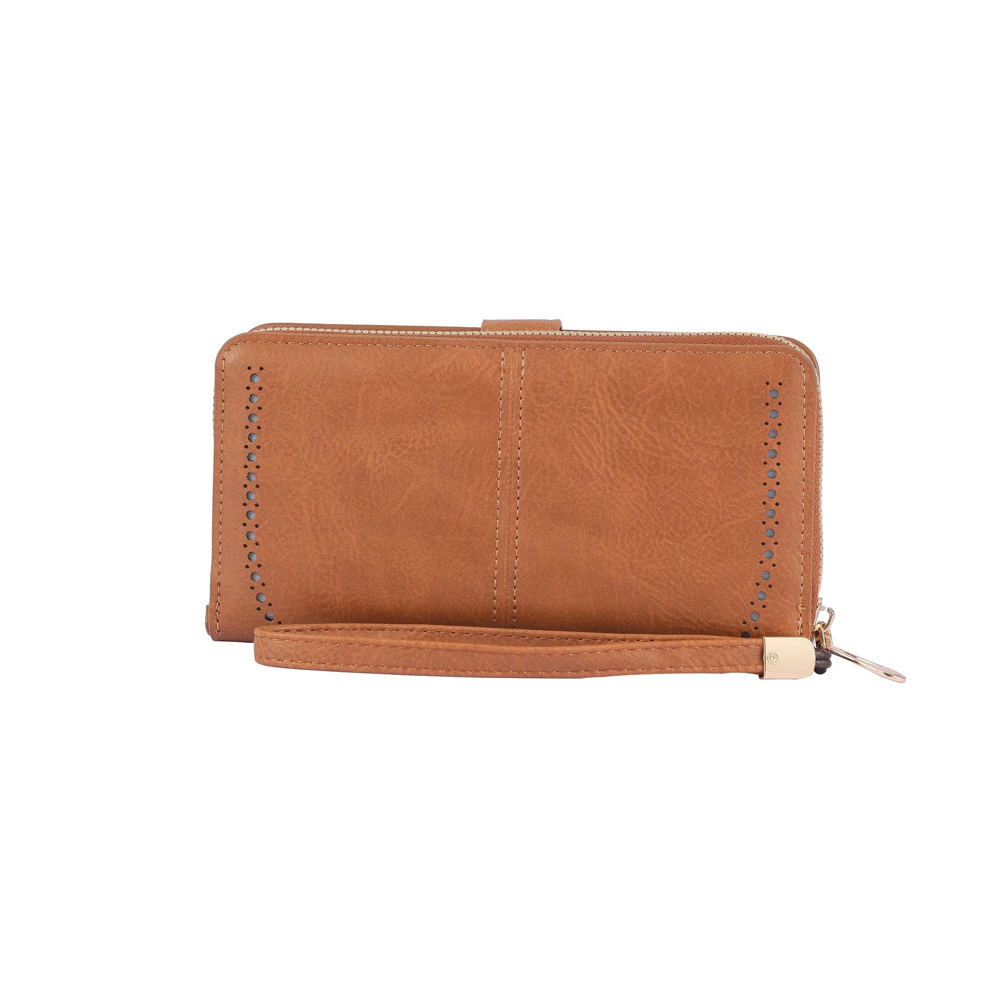 Leather Laser Cut Out Detail Wallet