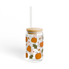 Fall Pumpkin 16oz Glass Can