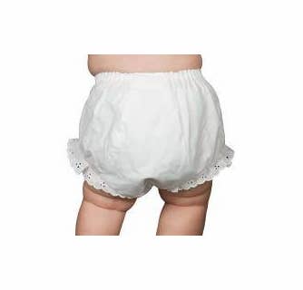 Monogrammed White Bloomers | 0-3 Months