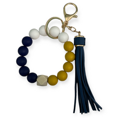 Wristlet Keychain | Game Day | Navy & Gold