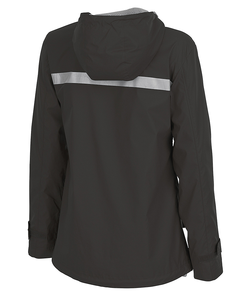 Monogrammed Ladies Rain Jacket - Black