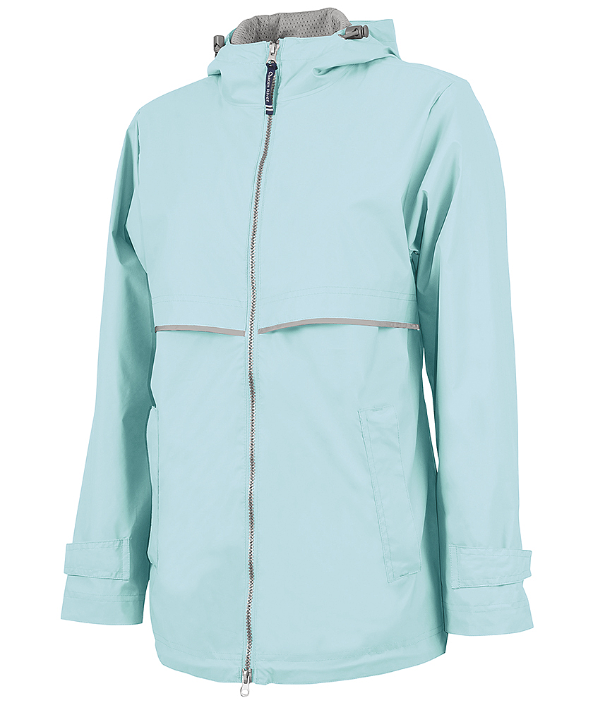 Monogrammed Ladies Rain Jacket - Aqua