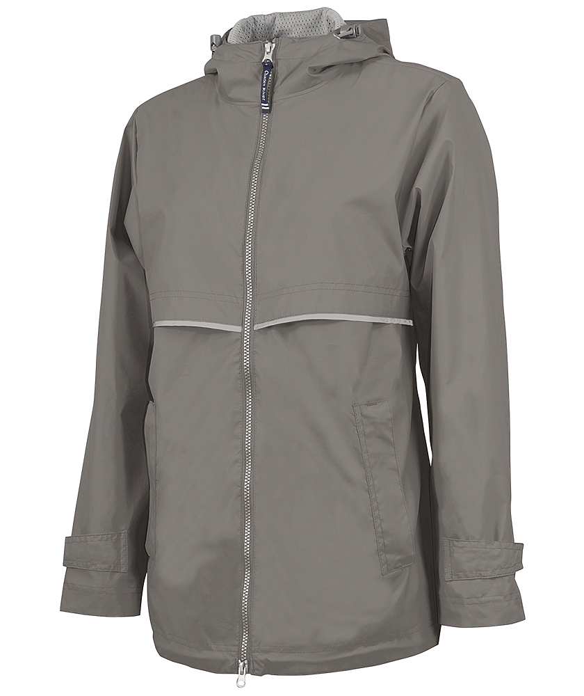Monogrammed Ladies Rain Jacket - Gray