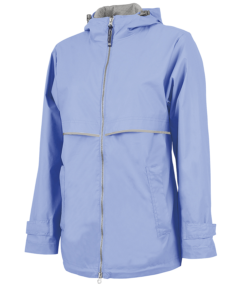 Monogrammed Ladies Rain Jacket - Periwinkle